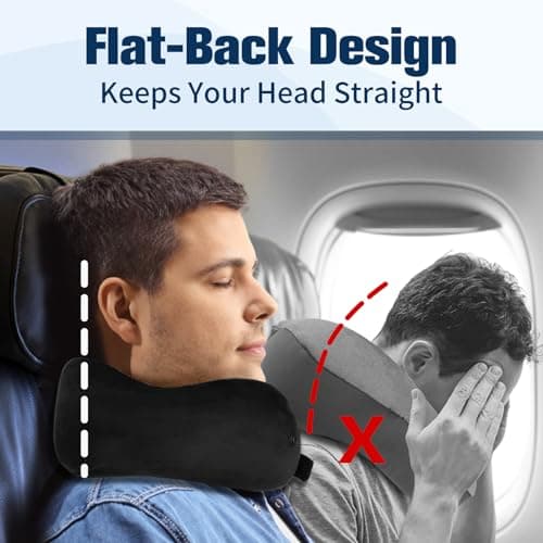 Cirorld Travel Pillow for Airplane, Neck Pillow for Travel, Memory Foam Travel Neck Pillow for Adults, Adjustable & Compact Flight Pillow, Ergonomic Neck Cushion, With Ear Plugs, Eye Mask, Carry Bag — view 4