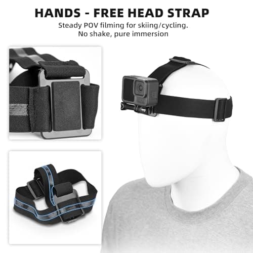 BRDRC Accessories Kit for GoPro, Head Chest Mount Strap Harness Backpack Clip Holder Wrist Strap, 360°Rotating Adapter + Quick Release for DJI Action 5 Pro 4 3, for Go Pro Hero Camera Accessory Bundle — view 5