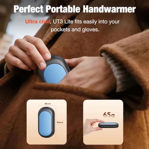 Rechargeable Split Type Hand Warmers 5S Heat Generation, Purple — view 2