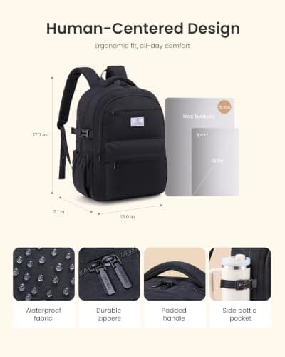 LOVEVOOK Laptop Backpack for Women Teens, 15.6 Inch Laptop School Bags — view 3