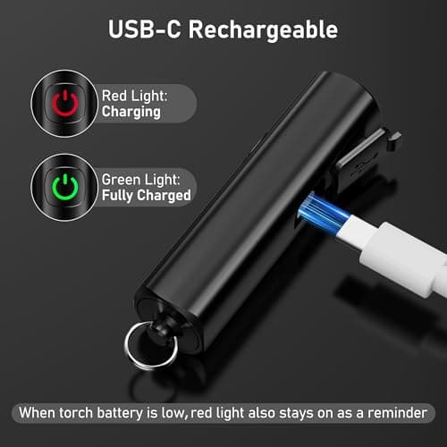 Blukar Mini Torch Rechargeable,[2 Pack]EDC Keychain Flashlight with 3 Modes — view 6