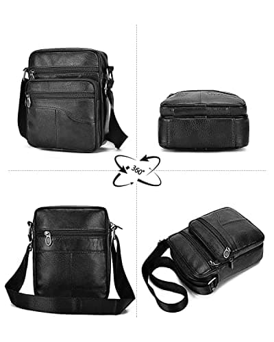 Realmark Men's Leather Shoulder Bags Genuine Leather Cross Body Bag Messenger Business Handbags Small Side Satchel Crossbody Bag — view 5