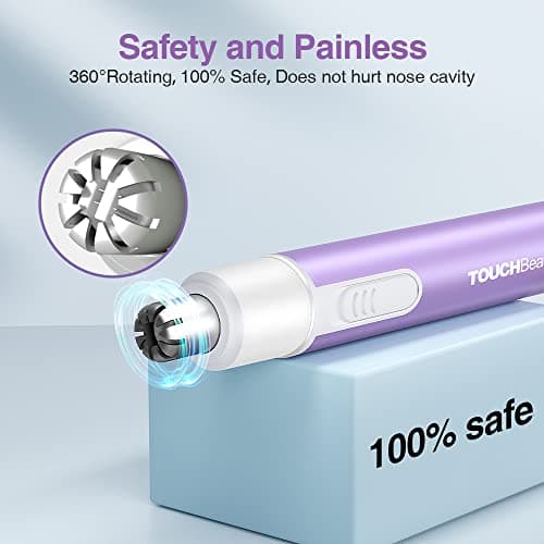TOUCHBeauty Nose Hair Trimmer for Women, AAA Battery Included, Purple — view 3