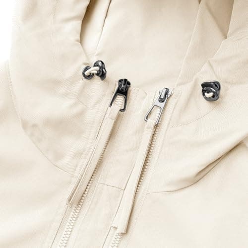 Packable Waterproof Jacket Womens Foldable Rain Jackets Lightweight Hooded Long Raincoat Windproof Jacket Ladies Breathable Functional Coats for Cycling, Running, Daily Use Active Outdoor — view 5