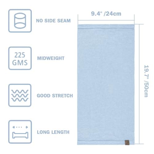 ACUSHLA Merino Wool Neck Gaiter, Ski Mask Neck Warmer Unisex, Light Blue — view 5