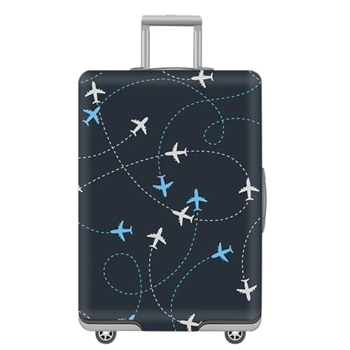 DAVBNM Luggage Cover, Travel Suitcase Covers with Zipper, Elastic Suitcase Protective Cover, Washable Dustproof Trolley Case Protector Fit 26-28 Inch (L)