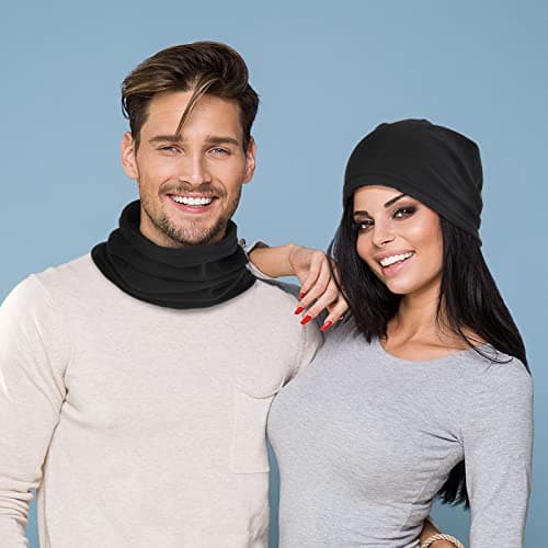WLLHYF Winter Neck Warmer?Fleece Windproof Face Covering Neck Gaiters Warmer Snoods Face Scarf for Winter Outdoor Ski, Snowboard, Running Cycling?1 Pack Black? — view 5