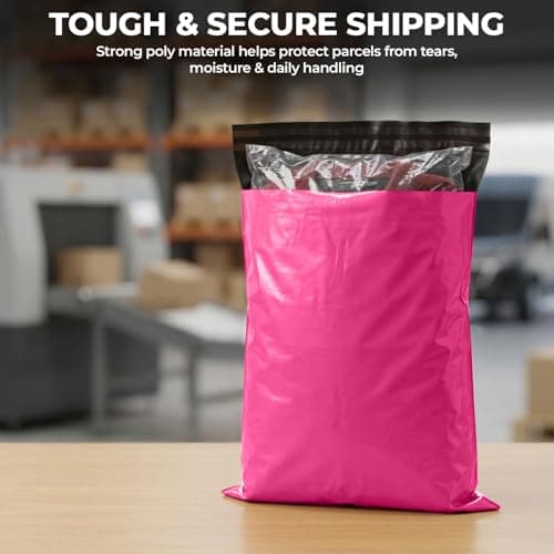 iSOUL 10x Large Mailing Bags, 17x24 Strong Large Vinted Mailing Postal Postage Bags [Use in Parcel, Delivery, Shipping, Mail, Package] [43.2cmx61cm] Hot Pink Bag — view 2