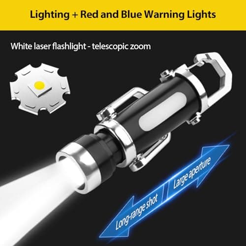 2 Pcs Super Bright Mini Keychain Flashlight - 1200LM Retractable Key Torch — view 2