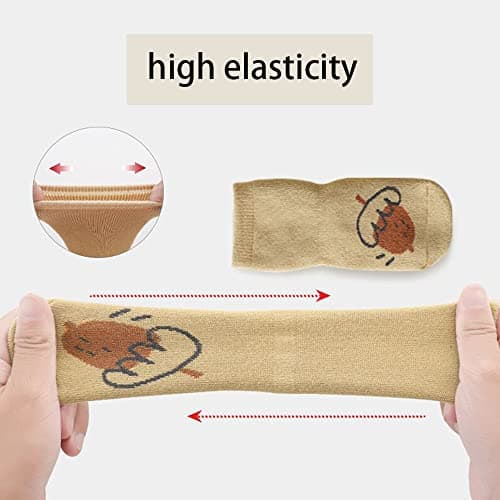 FedMois 5 Pairs Baby Kids Cozy Warm Winter Socks Anti-slip Infant Toddler Thermal Crew Socks, fox, 1-3 Years — view 3