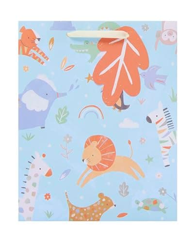 UK Greetings | Medium Gift Bag for Baby Boy/New Parents | Animals Design — view 5