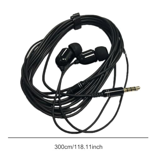 Extra Long Wired Headphones - 3 Meters Wired Earphones with Microphone, In-Ear Headphones with Noise Cancelling for Audio Devices, Computers, Phones, Music and Calls — view 4