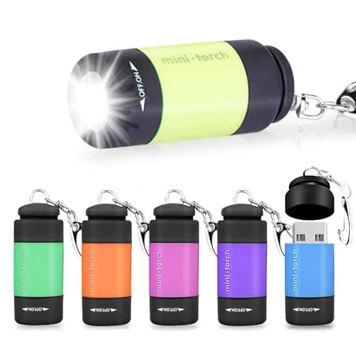 Mizikuu Mini LED Torch, Pack of 6 Small Handlamps, Children's Coloured with Lanyard, IP65 Waterproof, Noctilucent Lamp for Emergencies and Outdoor Night, Suitable for Camping