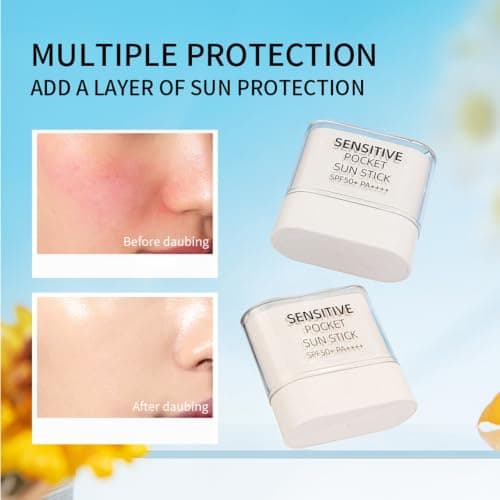 Mineral Sunscreen Stick for Face & Body, 2 Pack Sensitive Portable Matte Sun Stick SPF50, Travel Size, No White Cast, Lightweight & Non-Greasy Broad Spectrum Sun Protection for Daily Use — view 3