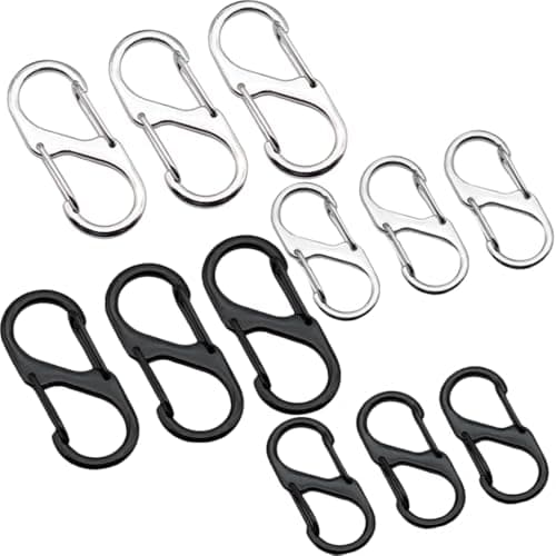 Belegao 2 Sizes Zipper Lock Clips 12PCS Dual Opening Anti-Theft Deterrent