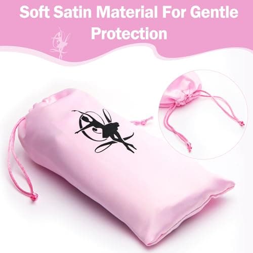 1 Pcs Ballet Shoe Bags Pink Soft Drawstring Shoe Bag for Pointe, Ballet Bag — view 4