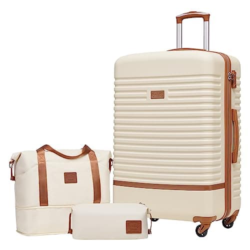 COOLIFE Suitcase Set 3 Piece, 28" Large Suitcase with Travel Bag & Wash Bag