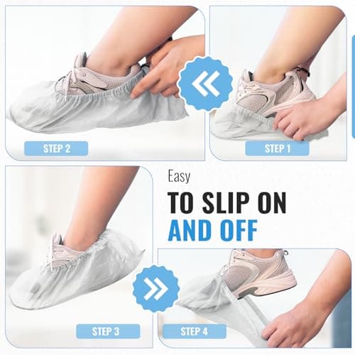 TYGA Waterproof Shoe Covers Disposable, CPE, White, Pack Of 30 — view 5