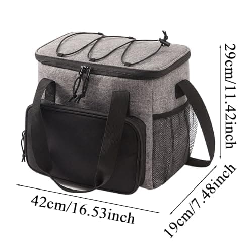 Insulated Bag - Waterproof Oxford Canvas Insulated Tote Bag | Lunch Cooler with Ice Pack for Fishing Carpooling Camping Work Outdoor Road Trip Picnic Golf — view 5