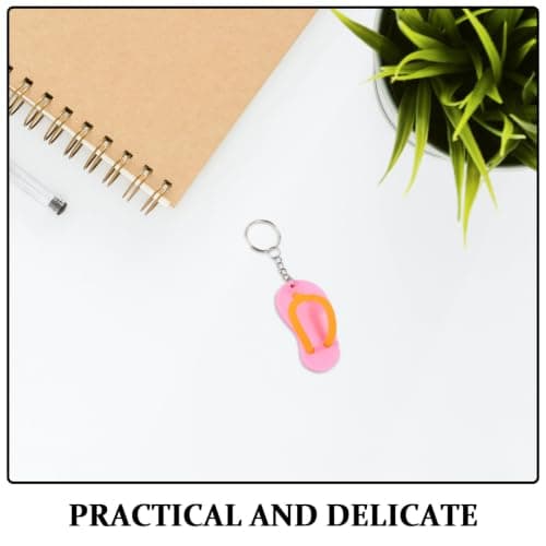 6pcs Mini Slippers Keychain Cute Colorful Sandal Keyring for Travel — view 3