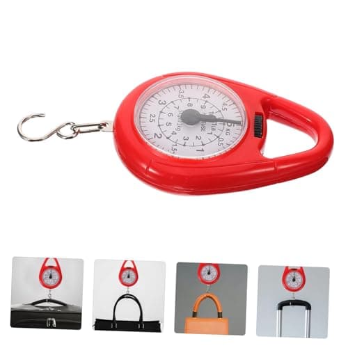 TOPBATHY Portable Spring Scale Handheld Mini Luggage Scale Red Compact Travel Suitcase for Fishing and Bag Weighing — view 6