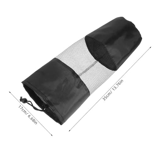 Tofficu Yoga Mat Mesh Drawstring Storage Bags 3pcs Black Canvas — view 2