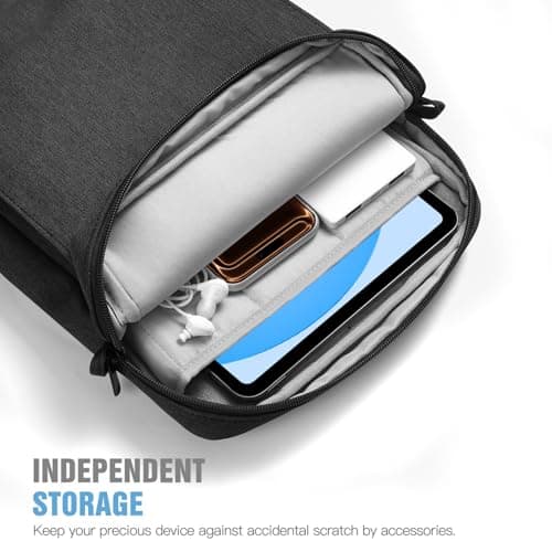 TiMOVO 9-11" Tablet Sleeve Bag Carrying Case with Strap, Black & Grey — view 6