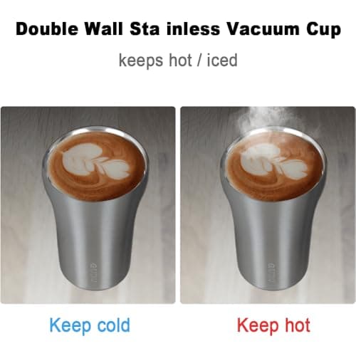 HHZalvyre Insulated Coffee Cup with Leakproof Lid – 380ml Stainless Steel Travel Mug, Vacuum Double-Walled Thermal Tumbler for Hot & Cold Drinks, BPA-Free (Silver) — view 6