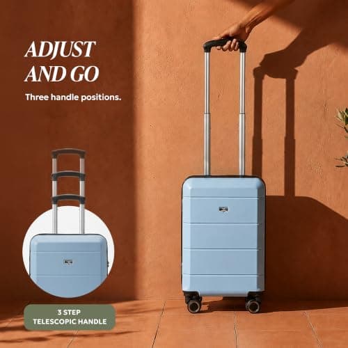 LUGG - Jetset 40cm Suitcase - 40x30x20cm- Ryanair Compatible - Underseat Size - Hard Shell ABS - Spinner & Removable Wheels - Lightweight Travel Luggage - Slate Blue — view 5