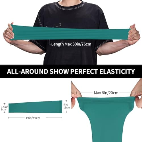 ZSUUGJ Teal Green Solid Color Uv Protection Cooling Arm Sleeves For Men & Women – Lightweight, Breathable Compression Arm Covers For Running, Cycling, Golf & Outdoor Activities — view 4