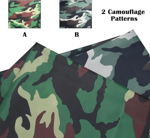 9KM DWLIFE 40D Ripstop Waterproof Camouflage Nylon Fabric (100cm x 150cm), PU Coating Tear Resistant for Outdoor Car Seat Cover,Sewing Material for Crafts (Camouflage A) — view 5