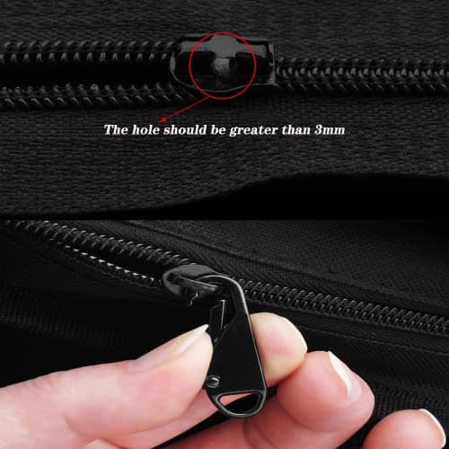 2 Pcs Zipper Pulls - Universal Zipper Tab Pullers & Repair Kit for Luggage, Handbags, Jacket & DIY Crafts (Black, 37x10x3.7mm) — view 4