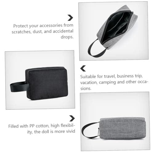 Healeved 2pcs Digital Accessories Storage Bag Zipper Pouch for Travel Practical and Modern Sundries Organizing Bag for Cable Organiser and Everyday Use — view 3