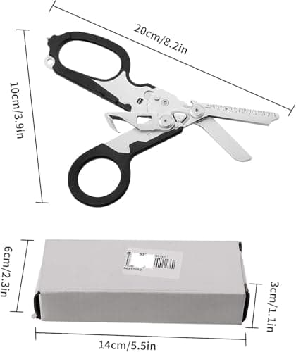 lfdhcn Folding Pliers Scissors,6 in 1 Portable Response Emergency Shears with Non-Slip Handles,Silver Multi-Tool Pliers Shears for Outdoor Survival Home, 3.9 x 8.2 inches — view 6