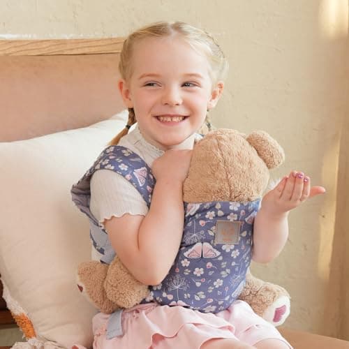 GAGAKU Baby Doll Carrier for Kids, Baby Carrier for Dolls, Reborn Baby Dolls Accessories, Doll Carriers with Adjustable Straps for Little Girls, Blue - Butterfly — view 4