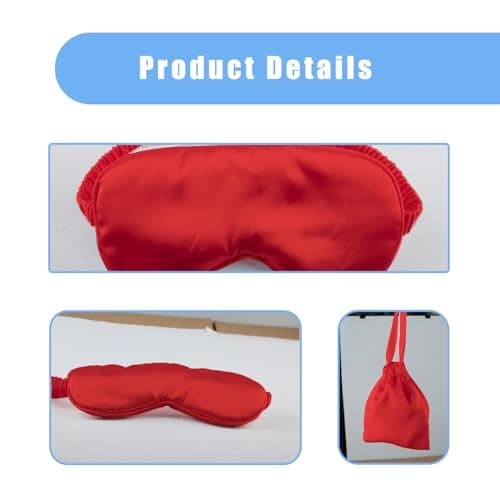 Bojueshaw Blackout Sleep Mask,Silk Eye Mask with Adjustable Strap,Ultra Soft Blindfold for Travel,Yoga,Meditation & Deep Sleep(Red) — view 3