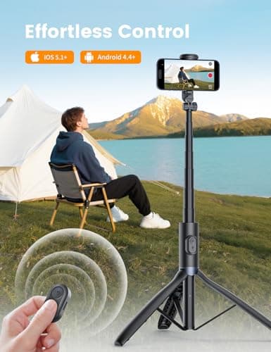 ANXRE 67.7" Phone Tripod with Fill Light ＆ Remote, NT99 Selfie Stick Stand — view 6