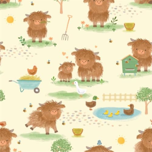 Design By Violet Hello Baby Highland Cow Medium Shopper Bag — view 2