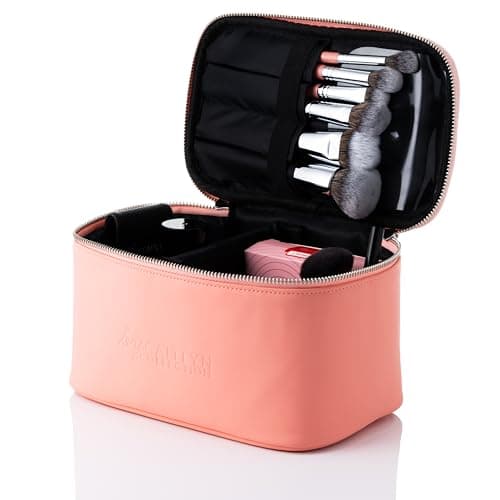 by Caitlyn Luxury Coral Makeup Bag – Elegant Cosmetic Bag for Travel & Everyday Use – Stylish, Durable & Spacious Toiletry and Makeup Organizer — view 2