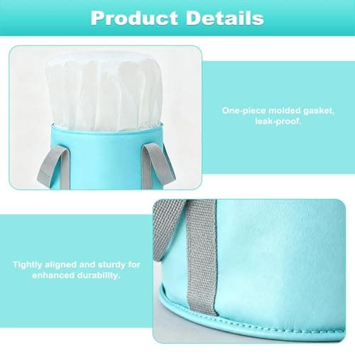 Collapsible Bucket for Soaking Feet with Storage Bag, Foot Bath Bowl, Foot Soak Bowl Foot Bath Massage Barrel for Camping Washing Fishing (Blue) — view 2