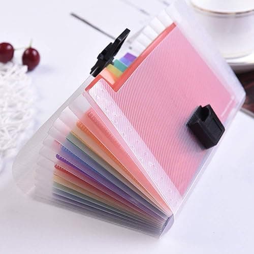 File Organiser, 4 Pack Expanding File Folder A6 Size, 13 Pockets Portable Rainbow Document Organiser, Rainbow Expanding Concertina Filing Folde, Organiser Box Files with Colored Labels Index — view 6