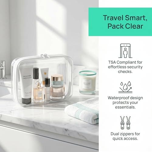 3Pcs Clear Cosmetic Bags, Waterproof Transparent Toiletry Organizer Case — view 5