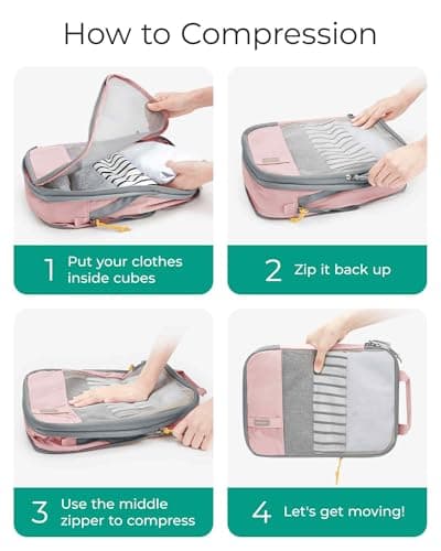 BAGSMART 6pcs Compression Travel Packing Cubes for Suitcases Backpack — view 5