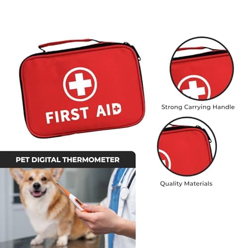 Elite Pet Shop Pet First Aid Kit for Dogs & Cats, 101 Piece Waterproof Emergency Medical Kit with Pet Bowl, Bandages, Trauma Pad & Grooming Tools, Portable Safety Kit for Travel, Home, Car & Camping — view 5