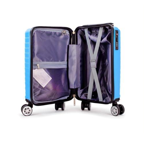 40x25x20cm Underseat Cabin Suitcase, Light Blue, Removable Wheels — view 5