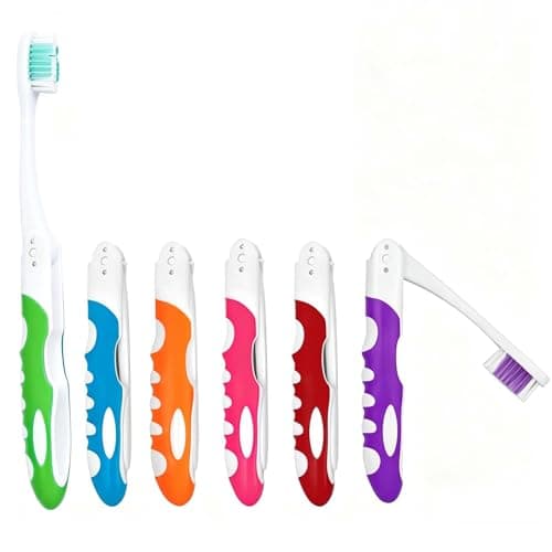 6 Pcs Folding Travel Toothbrush, Portable Toothbrush Travel for Adults & Kids, Soft Bristle Travel Toothbrush Set, Mini Toothbrush, Travel Set for Camping, Hiking & Travel