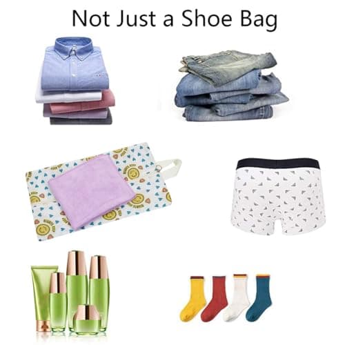 Travel Shoe Bags Waterproof Portable Shoe Storage Pouch with Handle for Men & Women (8 Pack Cute Pattern) — view 6