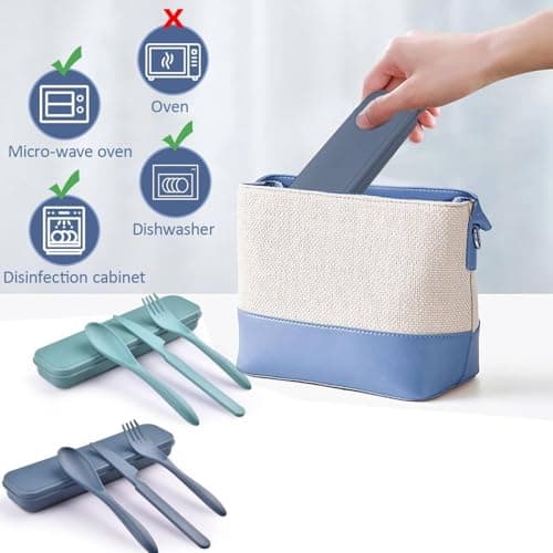 2 Sets Portable Reusable Cutlery Set with Case - Eco-Friendly Travel Cutlery, Compact & Lightweight Utensils for On-The-Go Dining, Perfect for Lunch Boxes, Camping, Picnics — view 3