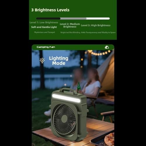 Portable Camping Fan Solar Powered Lightweight(Apricot) — view 5
