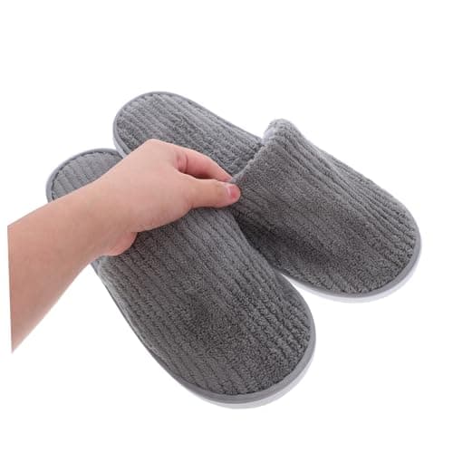 BESPORTBLE 6 Pairs Hotel Slippers Non-slip Coral Fleece Closed Toe Washable Spa Slippers for Guests Unisex House Shoes Pack with Padded Soft Warm Indoor Footwear for Travel and Home — view 2